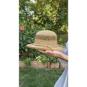 Wide Brim Vintage Ventilated Straw Hat